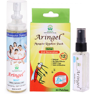 Aringel Mosquito Repellent Patch Second  Generation  (Pack of 20 Pcs) +Aringel Mosquito Repellent Spray (mint) + Afterbite