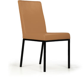 D90 Dining Living Chair With Mild Steel Leg In Brown Color (Pixel Series-By Shearling)