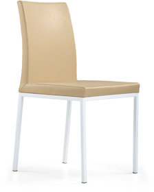 Lady Dining Living Chair With Mild Steel Leg In Beige Color (Pixel Series-By Shearling)