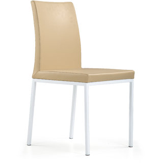 Lady Dining Living Chair With Mild Steel Leg In Beige Color (Pixel Series-By Shearling)