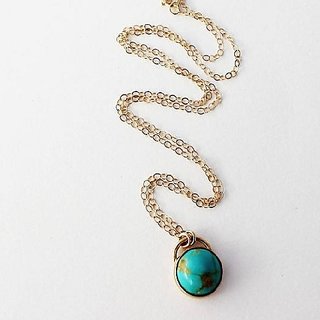                       Ceylonmine 7.25 Ratti Turquoise Pendant Natural & Lab Certified Gemstone Firoza Locket For Women & Men                                              