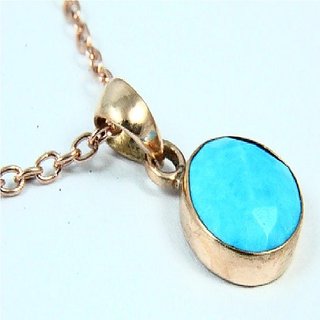 Ceylonmine Natural Turquoise Gold Plated Pendant Natural & Original Gemstone Firoza Pendant For Unisex Ceylonmine Natural Turquoise Gold Plated Pendant Natural & Original Gemstone Firoza Pendant For Unisex