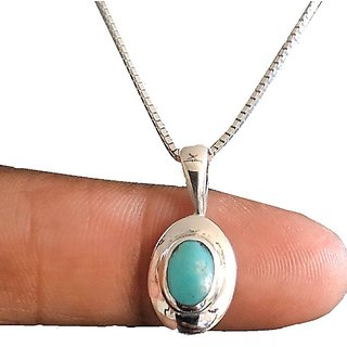 Ceylonmine Turquoise Pendant Natural Firoza Stone 7.25 Ratti Pendant Firoza Pendant/Locket For Astrological Purpose Ceylonmine Turquoise Pendant Natural Firoza Stone 7.25 Ratti Pendant Firoza Pendant/Locket For Astrological Purpose