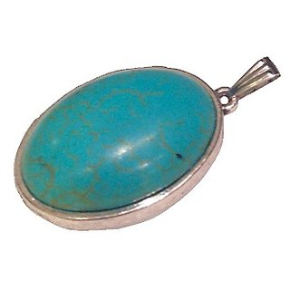                      Ceylonmine 7.25 Ratti Turquoise Pendant Natural & Lab Certified Gemstone Firoza Locket For Women & Men                                              