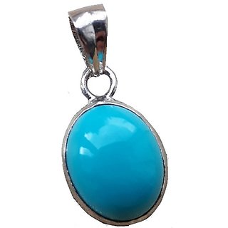 Ceylonmine 7.00 Ratti Firoza Stone Pendant Silver Natural & Lab Certified Turquoise Pendant Ceylonmine 7.00 Ratti Firoza Stone Pendant Silver Natural & Lab Certified Turquoise Pendant