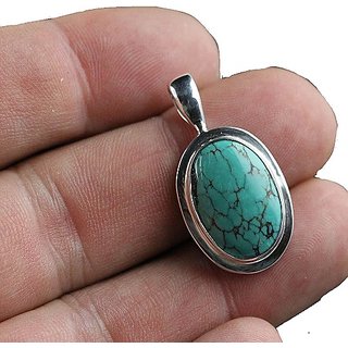                       Ceylonmine Firoza Pendant Original & Lab Certified Gemstone 7.25 Ratti Turquoise Stone Pendant For Women & Men                                              