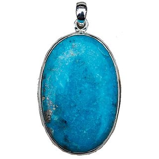                       Ceylonmine Turquoise Pendant Natural & Original Stone Firoza 6.25 Ratti Stone Pendant For Unisex                                              
