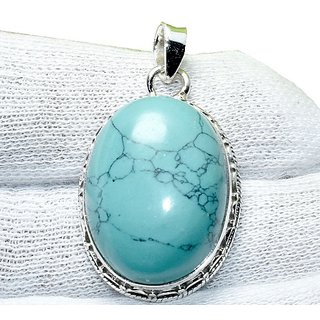                      Ceylonmine 7.25 Ratti Turquoise Pendant Natural & Lab Certified Gemstone Firoza Locket For Women & Men                                              