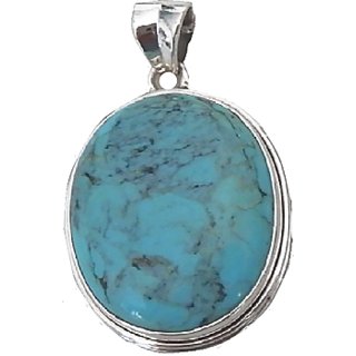                       Ceylonmine Turquoise Pendant Natural Firoza Stone 7.25 Ratti Pendant Firoza Pendant/Locket For Astrological Purpose                                              