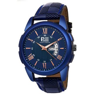 Buy Piper London Pl 801 Blue Leather Analog Round Men Boys Round