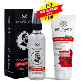 wash manner beard ml pack natural face glowing radiance skin rose