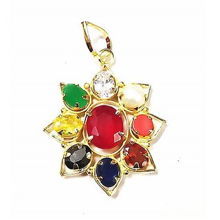 Navgrah Stone Pendant Unheated Untreated Gemstone Navratan Pendant For Women Men By Ceylonmine Navgrah Stone Pendant Unheated Untreated Gemstone Navratan Pendant For Women Men By Ceylonmine