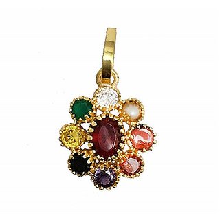                       Navgrah Pendant Unheated & Untreated Gemstone Navratna Crystal Pendant By Ceylonmine                                              