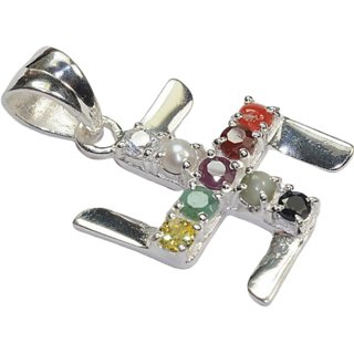                       Navgrah Pendant Unheated & Untreated Gemstone Navratna Crystal Pendant By Ceylonmine                                              