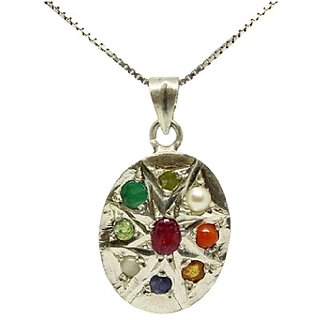                       Navratna Stone Pendant Original & Unheated Gemstone Precious Navgrah Pendant By Ceylonmine                                              