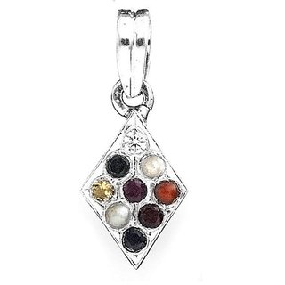                       Navratna Stone Pendant Original & Unheated Gemstone Precious Navgrah Pendant By Ceylonmine                                              