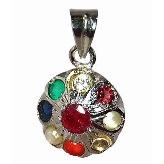                       Navratna Stone Pendant Original & Unheated Gemstone Precious Navgrah Pendant By Ceylonmine                                              