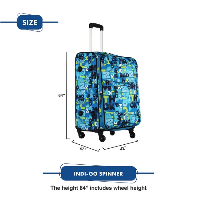 cabin luggage size in indigo