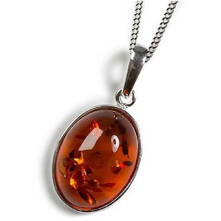                       Ceylonmine Amber Pendant Natural  Lab Certified Gemstone Pendant For Unisex                                              