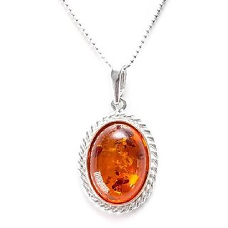                       Ceylonmine 6.25 Ratti Natural Amber Pendant Natural & Original Gemstone Amber Pendant / Locket For Unisex                                              