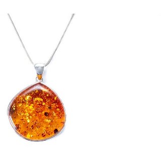 Ceylonmine Amber Pendant Natural  Original Stone 6.00 Ratti Gemstone Pendant/ Locket For Unisex