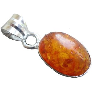                       Ceylonmine Amber Pendant Natural  Original Stone 6.00 Ratti Gemstone Pendant/ Locket For Unisex                                              