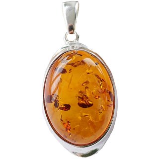                       Ceylonmine Amber Pendant Natural  Lab Certified Gemstone Pendant For Unisex                                              