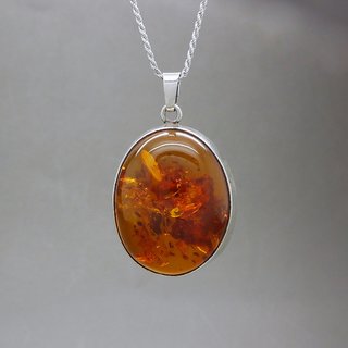                       Ceylonmine Amber Stone Pendant 5.50 Ratti Unheated  Lab Certified Gemstone Gemstone Amber Pendant For Women  Men                                              