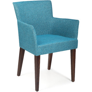 Shearling Adele Upholstered Accent Chair In Peacock Blue Color Warwick Fabr