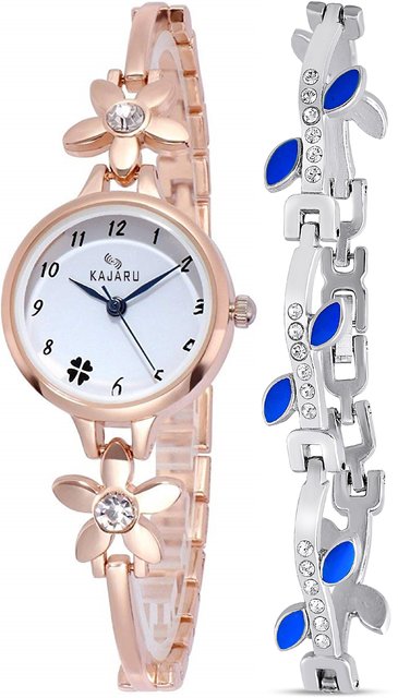 fcityin  Golden Fancy Bracelet Watch For Stone Studded Dial Beautiful  Watch