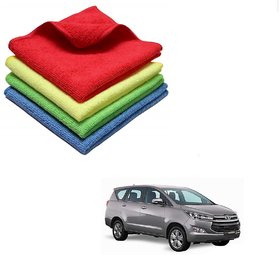 Auto Addict Microfiber Cleaning Cloth Car 300Gsm 40X40 Cm Pack Of 4 For Toyota Innova Crysta