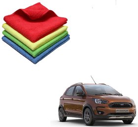 Auto Addict Microfiber Cleaning Cloth Car 300Gsm 40X40 Cm Pack Of 4 For Ford Freestyle