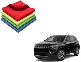 Auto Addict Microfiber Cleaning Cloth Car 300Gsm 40X40 Cm Pack Of 4 For Jeep Compass