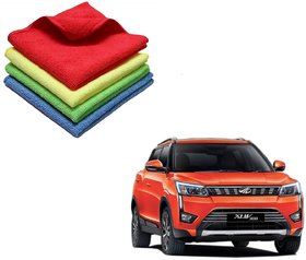 Auto Addict Microfiber Cleaning Cloth Car 300Gsm 40X40 Cm Pack Of 4 For Mahindra Xuv 300