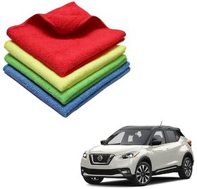 Auto Addict Microfiber Cleaning Cloth Car 300Gsm 40X40 Cm Pack Of 4 For Nissan Kicks