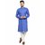 Rc Ethnic Royal Blue Cross Cotton Kurta Pyjama Set For Men