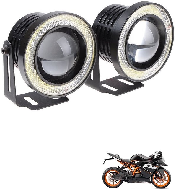 Buy Auto Addict 3 5 High Power Led Projector Fog Light Cob With White Angel Eye Ring 15w Set Of 2 For Ktm Rc 0 Online Get Off