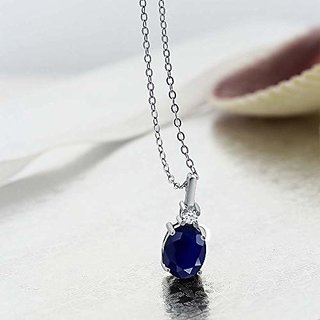                       Blue Sapphire Pendant With Natural 4.75 Carat Neelam Stone Astrological Certified - Ceylonmine                                              