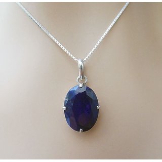 Blue Sapphire Pendant With Natural 5.5 Carat Neelam Astrological Lab Certified - Ceylonmine Blue Sapphire Pendant With Natural 5.5 Carat Neelam Astrological Lab Certified - Ceylonmine