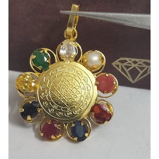 Navratan Pendant With Natural Nvgrah Stone's Astrological Lab Certified - Ceylonmine Navratan Pendant With Natural Nvgrah Stone's Astrological Lab Certified - Ceylonmine