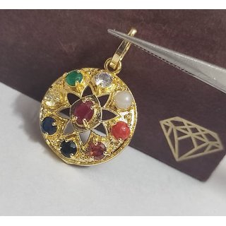 Navratan Pendant With Natural Navgrah Stone's Astrological Certified - Ceylonmine Navratan Pendant With Natural Navgrah Stone's Astrological Certified - Ceylonmine