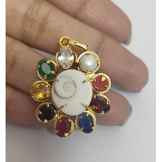 Navratan Pendant With Natural Navgrah Stone's Astrological Lab Certified - Ceylonmine Navratan Pendant With Natural Navgrah Stone's Astrological Lab Certified - Ceylonmine