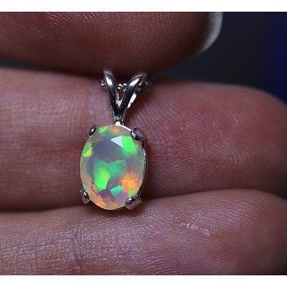                       Fire Opal Pendant With Natural 6.25 Ratti Fire Opal Stone Astrological Lab Certified - Ceylonmine                                              