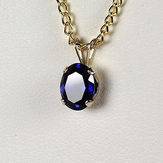                       Blue Sapphire Pendant With Natural 5.25 Neelam Stone Astrological Lab Certified - Ceylonmine                                              