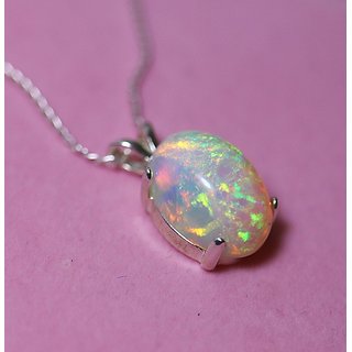 Fire Opal Pendant With Natural 5.25 Ratti Fire Opal Stone Astrological Lab Certified - Ceylonmine Fire Opal Pendant With Natural 5.25 Ratti Fire Opal Stone Astrological Lab Certified - Ceylonmine