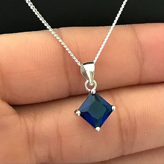                       Blue Sapphire Pendant With Natural 5.25 Carat Neelam Stone Astrological Lab Certified                                              