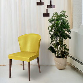 Shearling Mila Upholstered Living Chair In Yellow Fluorescent Color