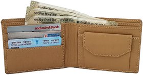 Pocket Bazar Boys Casual Beige Artificial Leather Money Clip (5 Card Slots)