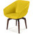 Shearling Brek Upholstered Accent Chair In Yellow Fluorescent Color