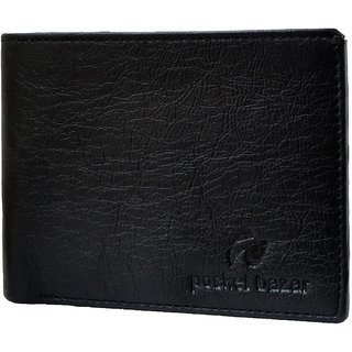 Pocket Bazar Men Casual Black Artificial Leather Wallet (3 Card Slots)